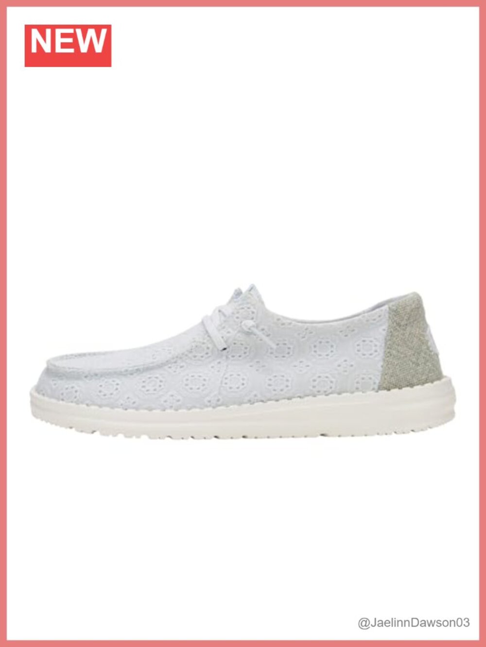 Wendy Eyelet Lace Elastic Pull-On Loafers Memory Foam Casual Slip-Ons